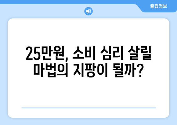 경제 회생의 원동력: 25만원 지원금에 거는 기대