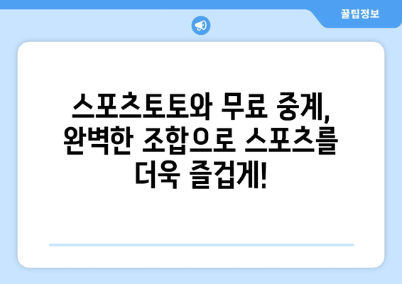 스포츠토토 추천 픽과 무료 스포츠 중계