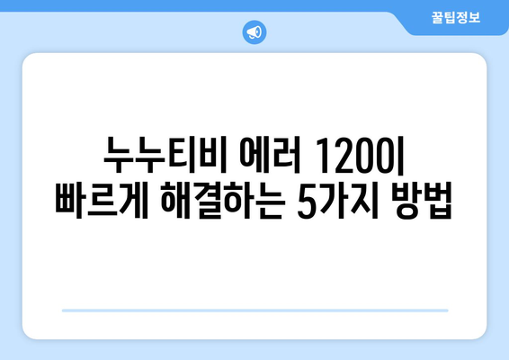 누누티비 에러 코드 1200: 비디오 재생 중 오류