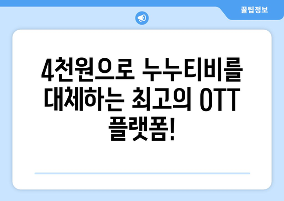 누누티비 대체: 한 달 4,000원으로 OTT 콘텐츠 즐기기