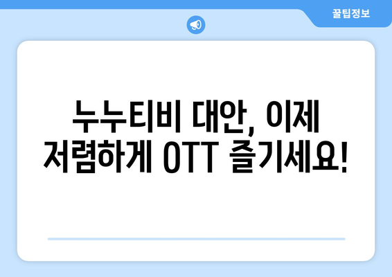 저렴한 가격으로 OTT 콘텐츠를 즐기는 누누티비 대안