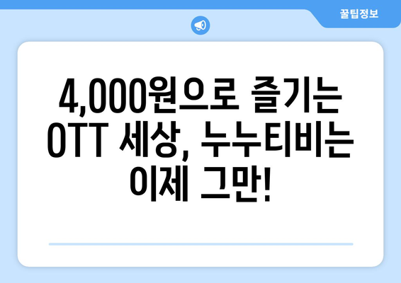 누누티비 없이 OTT를 4,000원에 구독하는 방법