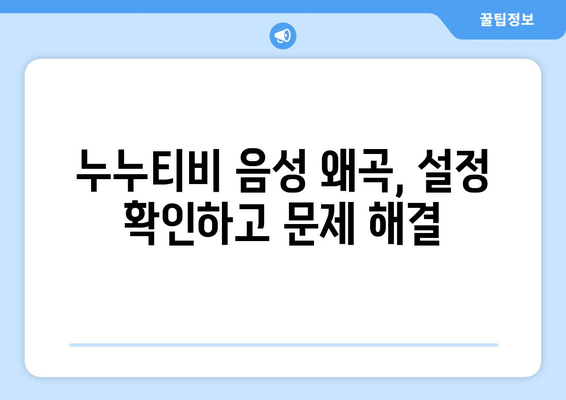 누누티비 에러 코드 1400: 음성 왜곡 문제 해결