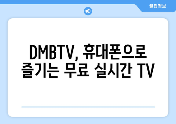 DMBTV로 실시간 TV 시청, 온에어 방송 보기 - 드라마, 예능 채널