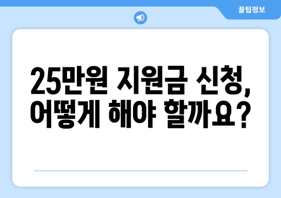 이재명 민생 지원금 25만원 신청 방법 및 자격