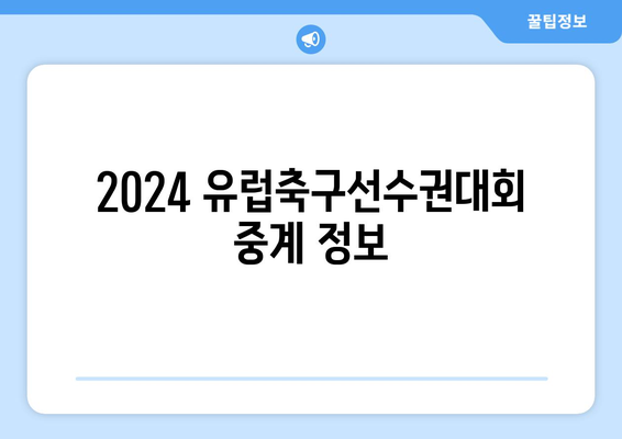 2024년 유럽축구선수권대회 중계 정보