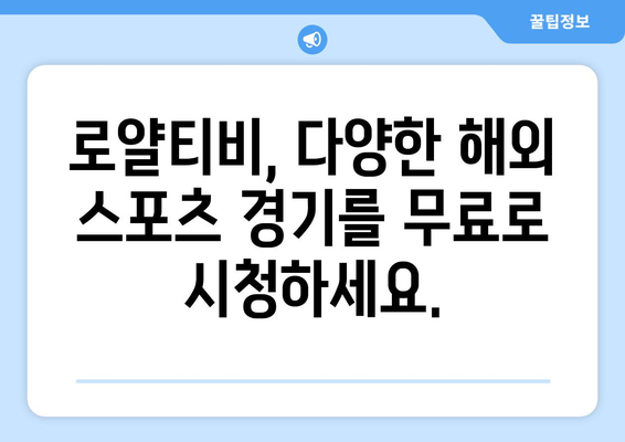 로얄티비 해외 스포츠 중계 무료 시청