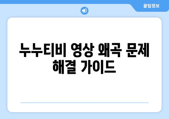 누누티비 에러 코드 1500: 영상 왜곡 문제 해결