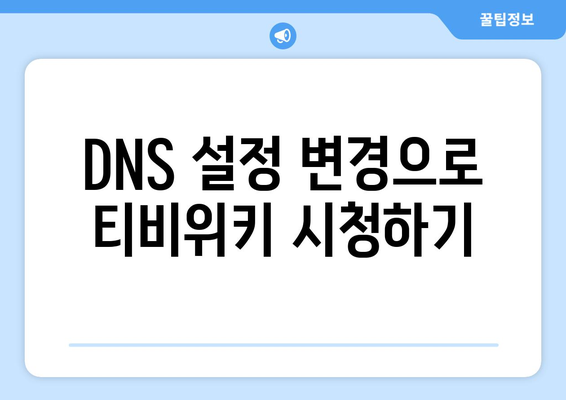 티비위키 주소 우회를 위한 DNS 설정 변경법