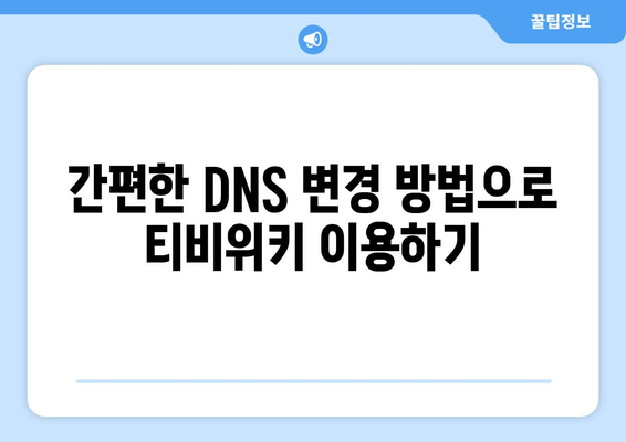 티비위키 주소 우회를 위한 DNS 설정 변경법