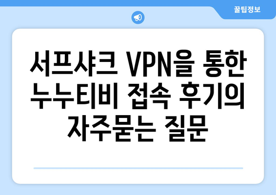 서프샤크 VPN을 통한 누누티비 접속 후기