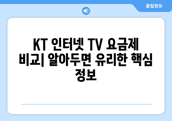 KT 인터넷 TV 가입 요금제 비교