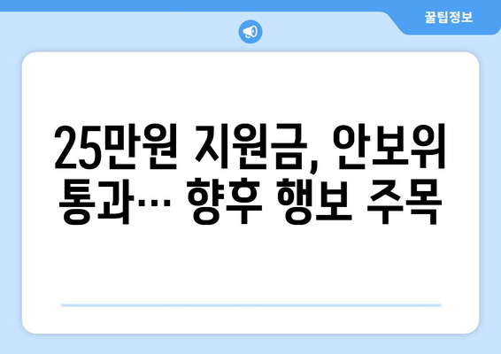 "25만원지원금" 논란이 국회 안보위 통과