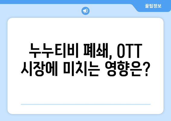 누누티비 사이트 폐쇄: OTT 경제효과 분석