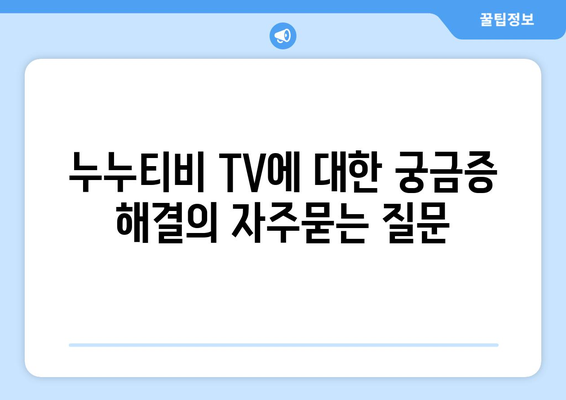 누누티비 TV에 대한 궁금증 해결