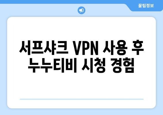 서프샤크 VPN을 통한 누누티비 접속 후기