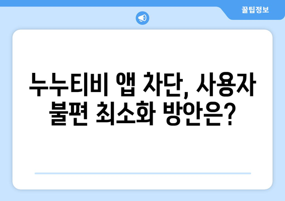 누누티비 전용 앱의 차단 피해 가능성 분석