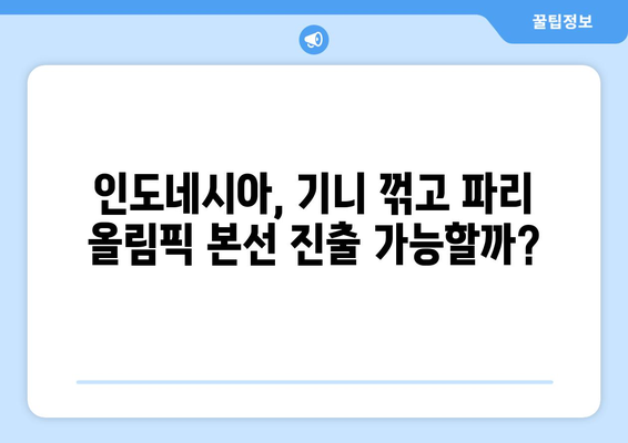 파리 올림픽 2024 AFC U-23 아시안컵 인도네시아 vs 기니 중계, 결과, 본선진출국