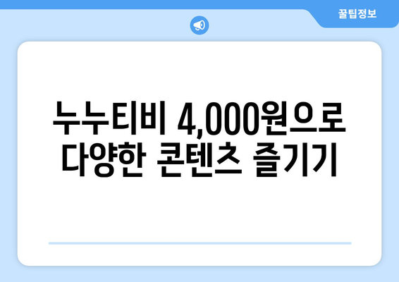 누누티비에 4,000원으로 OTT 구독하는 방법