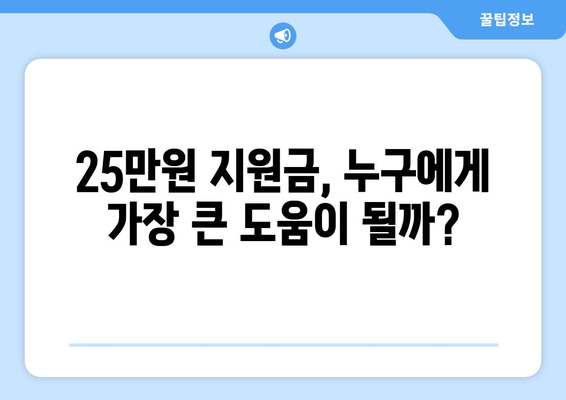 25만원 민생 지원금 지급으로 인한 경제 효과 예상