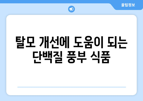 탈모 개선에 도움이 되는 음식