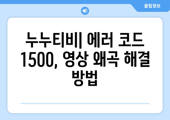 누누티비 에러 코드 1500: 영상 왜곡 문제 해결