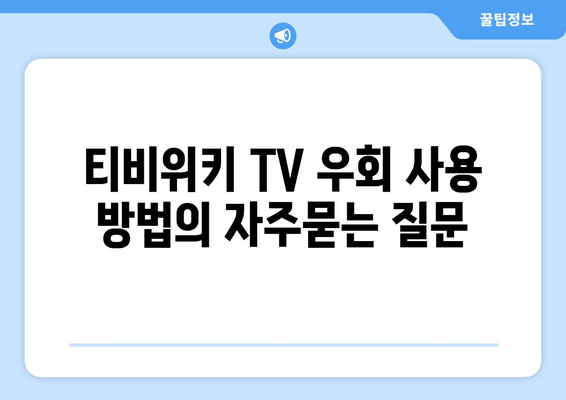 티비위키 TV 우회 사용 방법