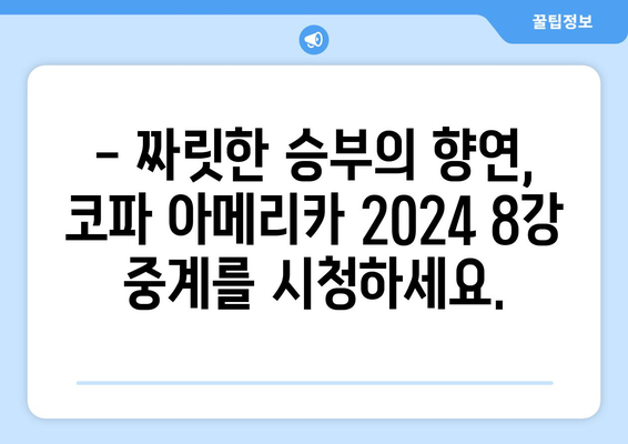 <코파 아메리카 2024> 8강 스포츠 중계 보러 가자!