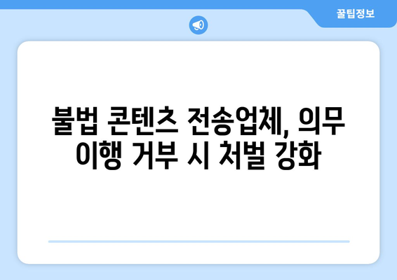 "제2의 누누티비" 차단: 불법 콘텐츠 전송업체에 의무 부과