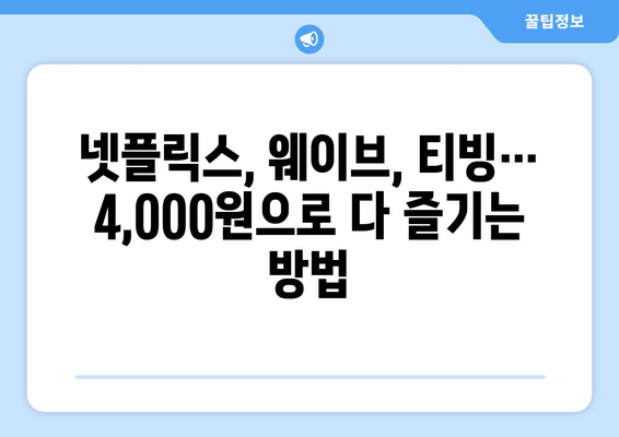 4,000원으로 OTT 구독하는 비결