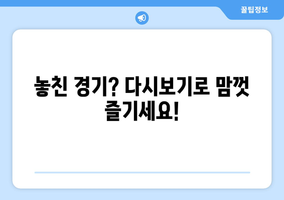 해외 스포츠 중계를 실시간 시청하고 다시보기