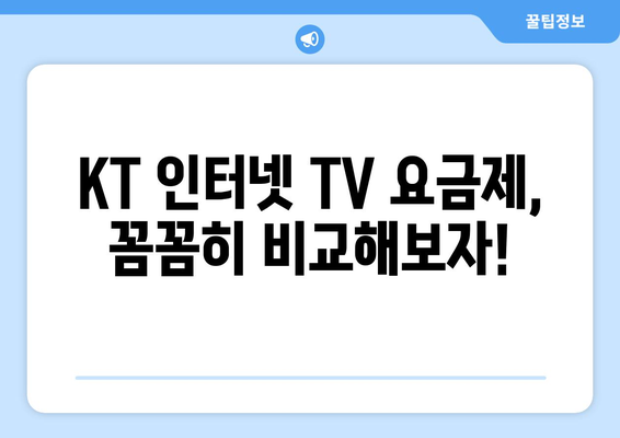 KT 인터넷 TV 가입 요금제와 사은품 비교 방법