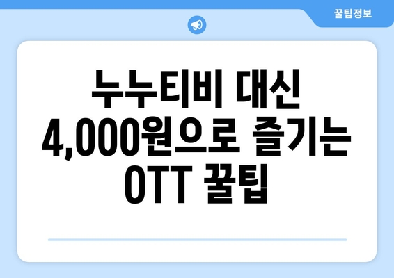 누누티비 대신 4,000원으로 OTT 구독법