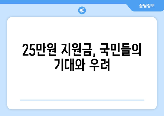 국민 1인당 25만원 민생회복 지원금, 현실이 되나?