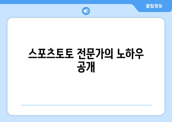 스포츠토토 추천픽: 전문가 분석 및 경기 중계