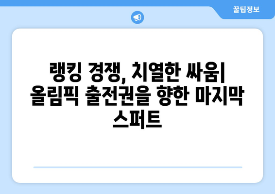 파리 올림픽 테니스: 올림픽 출전권 획득을 향한 마지막 무대