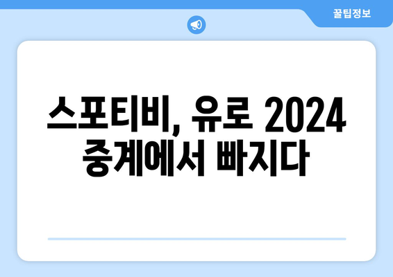 유로 2024 중계: 티빙/TVN 스포츠 독점 중계, 스포티비 제외