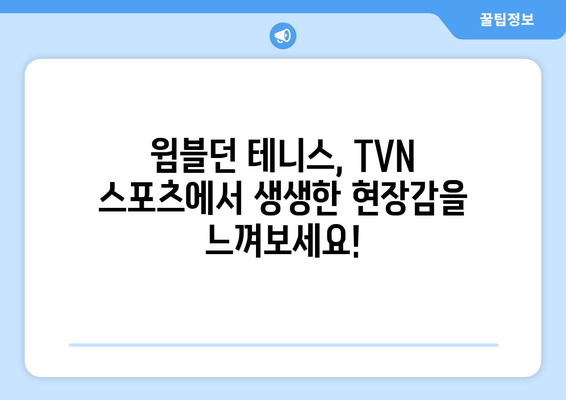 TVN 스포츠에서 오늘 밤 윔블던 테니스 중계