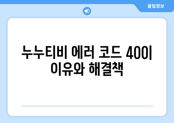 누누티비 에러 코드 400: 지리적 제한 해결하기