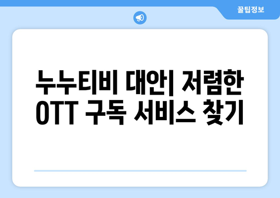 누누티비 대신 불법 OTT 콘텐츠를 저렴하게 구독하는 방법