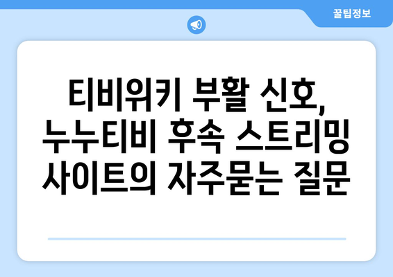 티비위키 부활 신호, 누누티비 후속 스트리밍 사이트