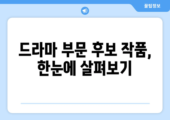 백상예술대상 드라마 부문 후보 및 투표 방법