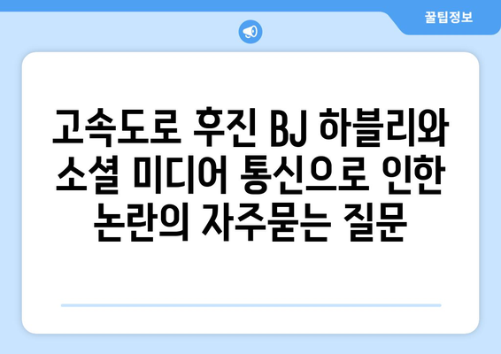 고속도로 후진 BJ 하블리와 소셜 미디어 통신으로 인한 논란