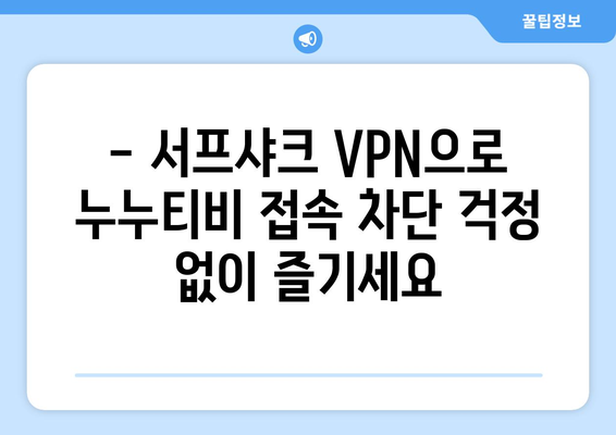 서프샤크 VPN으로 누누티비 안전하게 시청하기