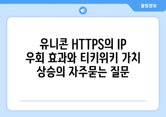 유니콘 HTTPS의 IP 우회 효과와 티키위키 가치 상승