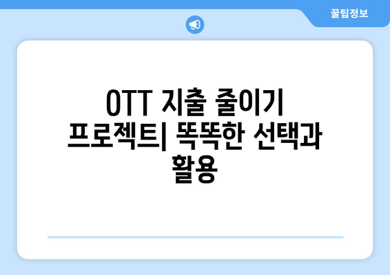 한 달 4,000원의 OTT 대체 방안 소개