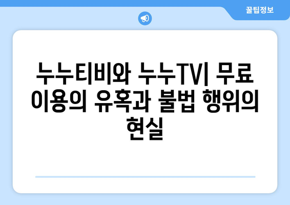 누누티비와 누누TV: 우수성과 불법성