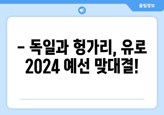 유로 2024 중계 독일 vs 헝가리