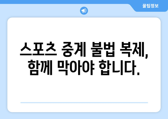 스포츠 중계 불법 복제를 퇴치하기 위한 협력