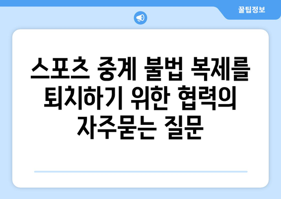 스포츠 중계 불법 복제를 퇴치하기 위한 협력